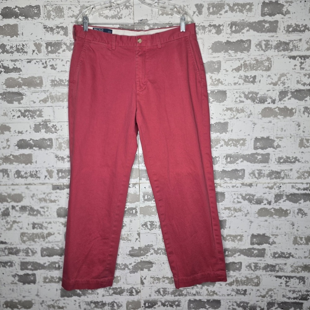 Polo Ralph Lauren Preston Pant Men 34x29 Pink 100% Cotton Straight Chino VTG Y2K